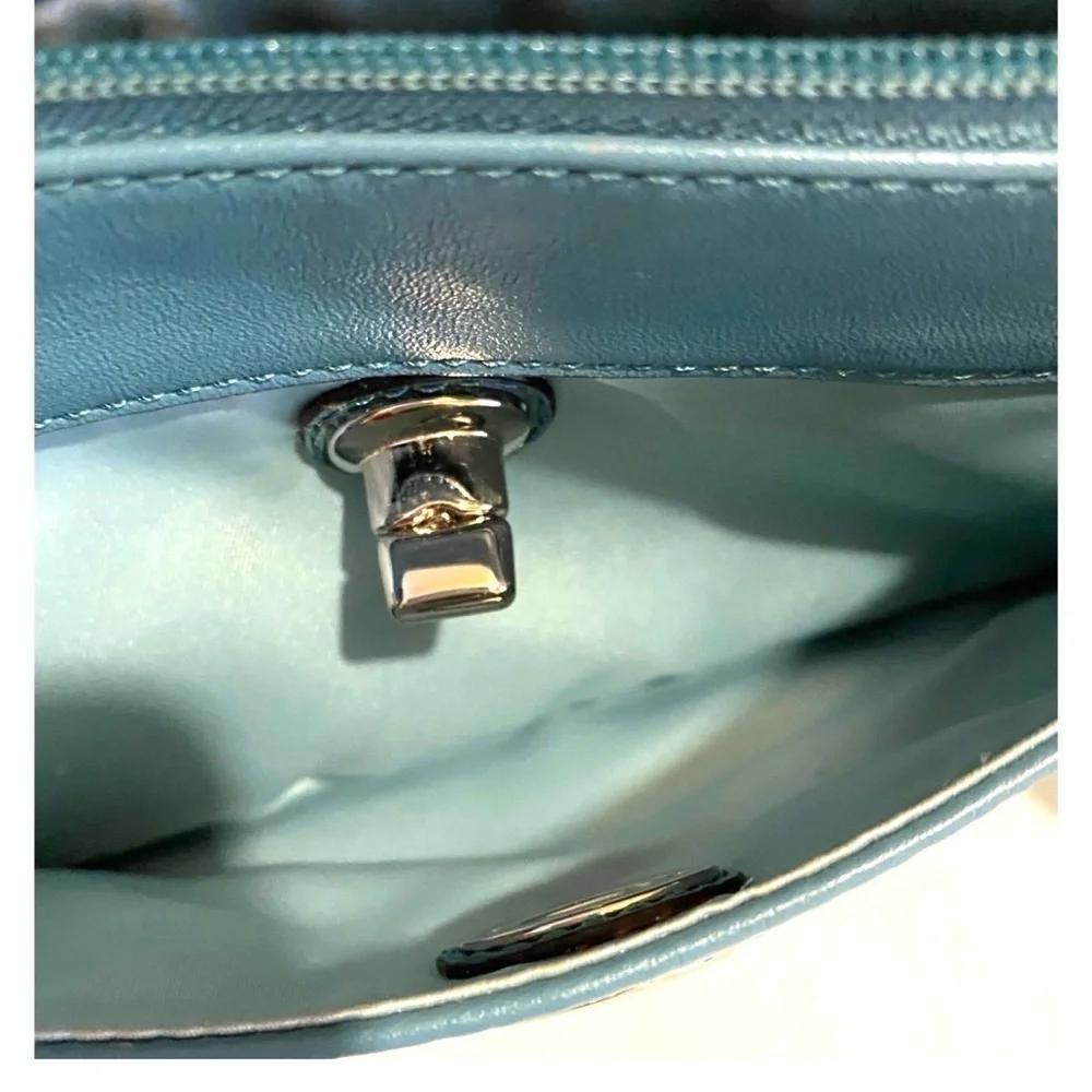 Coach vintage blue leather wristlet